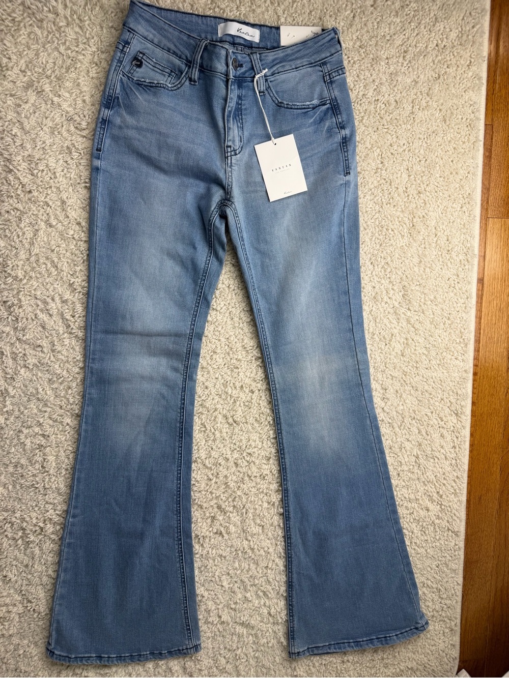 KanCan Sz 5 Light Blue Mid Rise Flare Jeans  NWT